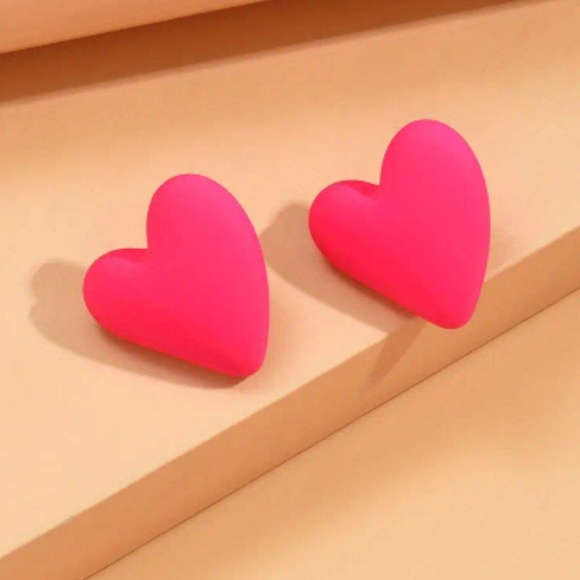 Heart Shaped Stud Earrings - Picture 1 of 1